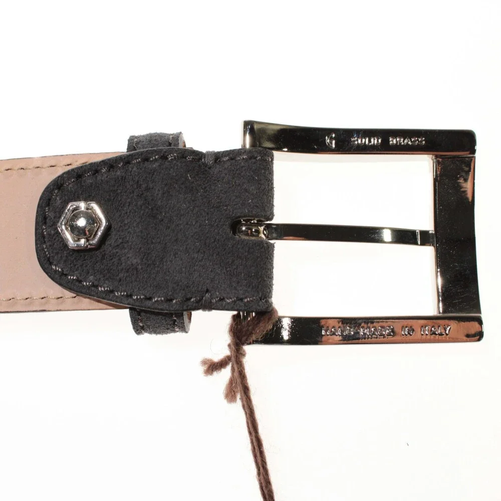 Di Bianco NWT Cut to Size Dress Belt In Solid Gray Suede Leather One Size